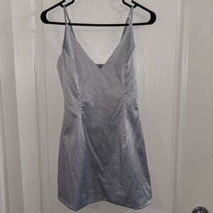 Elegant Silver Slip Dress